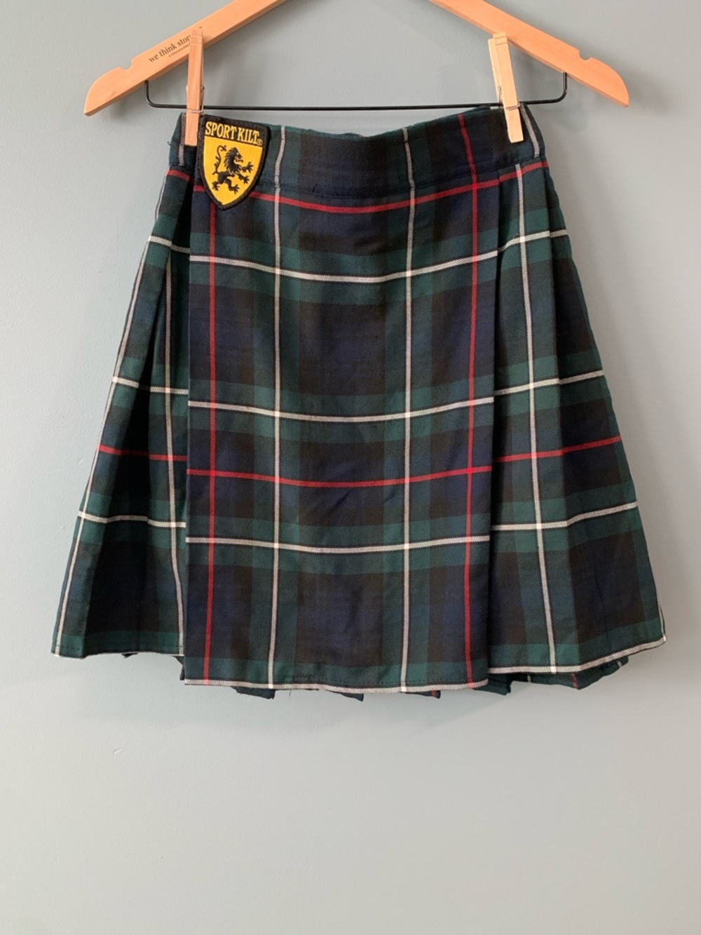 Kids Plaid Tartan Kilt in Green and Navy